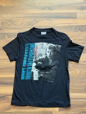 1988 Bruce Springsteen Blue Font Size Medium
